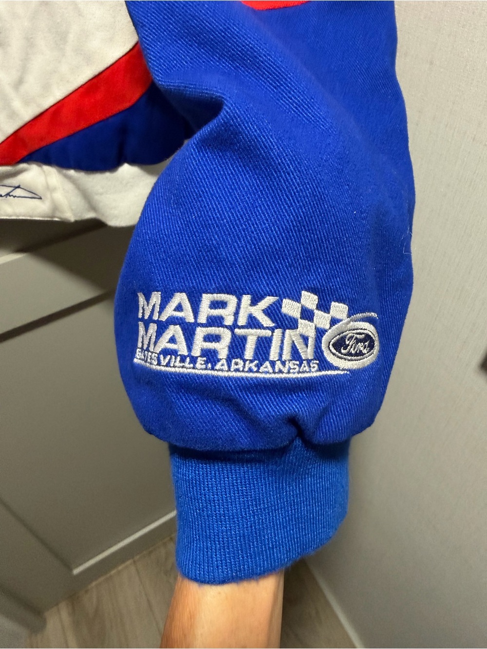 Mark Martin Men's Racing Jacket - Blue/White/Red - Picture 8 of 15